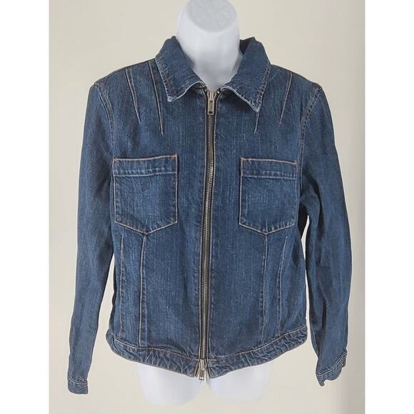 Tommy Hilfiger Vintage Nautical flags women's jean jacket Size XL Country - Picture 2 of 10